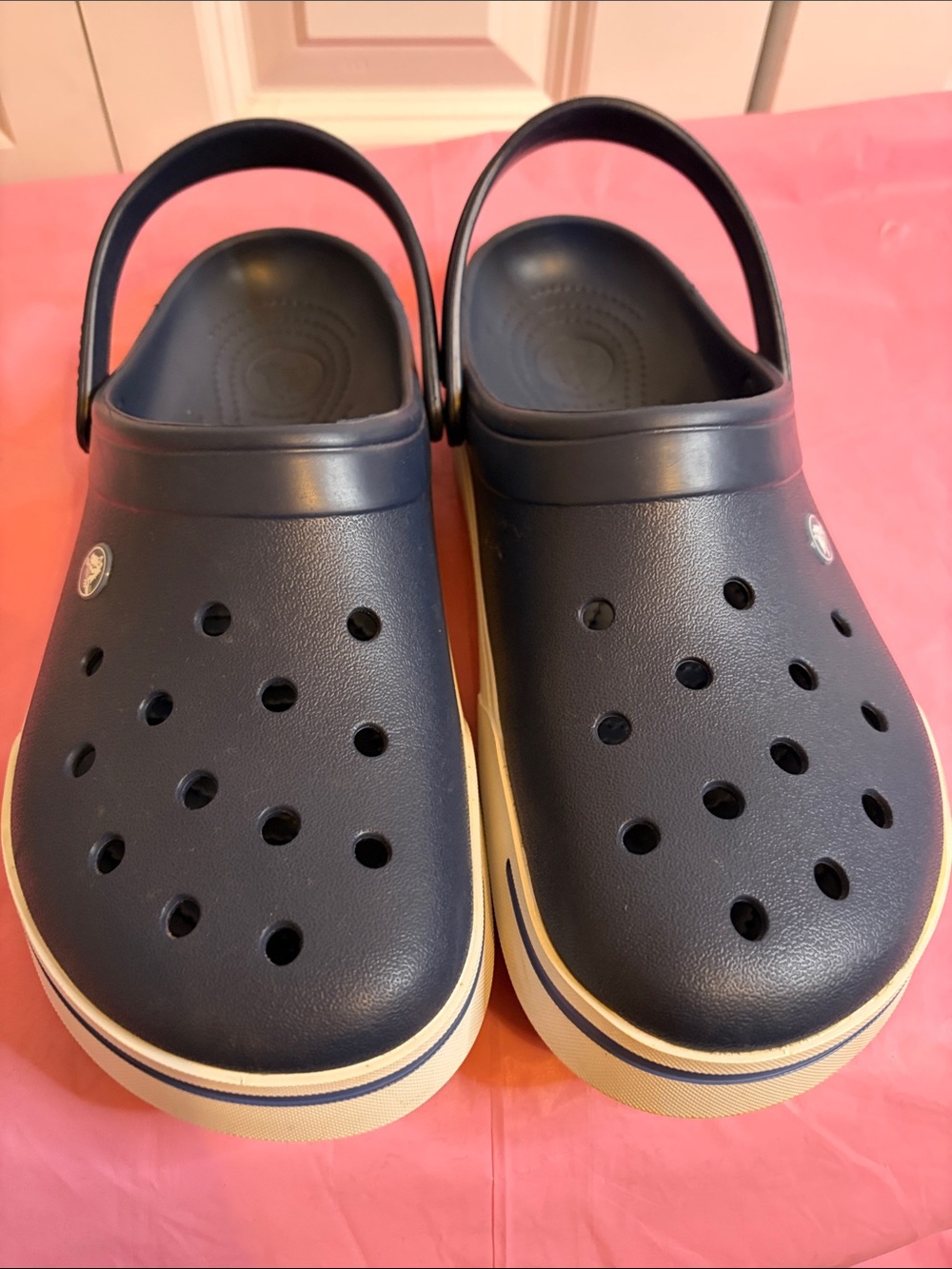 CROCS Navy Clog with Cream Sole Trim